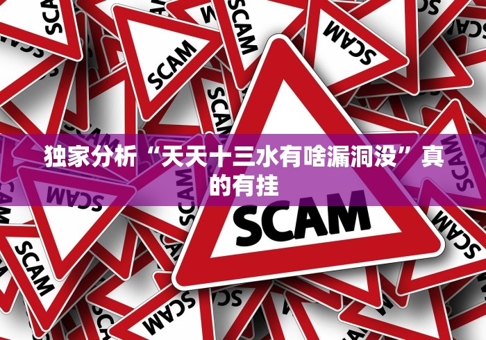 独家分析“天天十三水有啥漏洞没”真的有挂