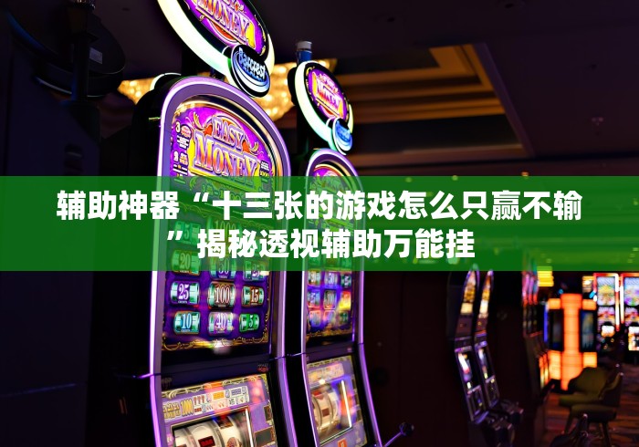 辅助神器“十三张的游戏怎么只赢不输”揭秘透视辅助万能挂